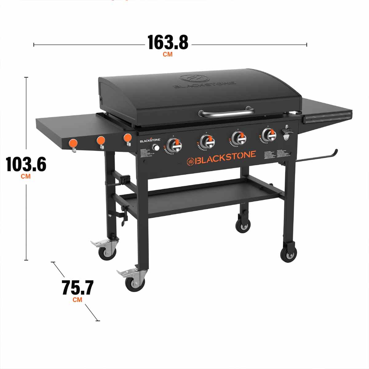 Plancha grill 36" Griddle med lokk 4 brennere 91 cm - Blackstone magnetisk verktøyliste