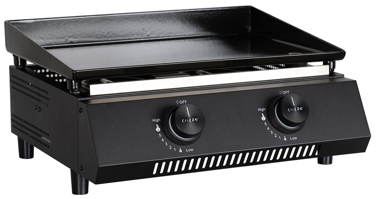 Plancha grill 400 støpejern 2 brennere 49 cm - Cozze detalj av brennere