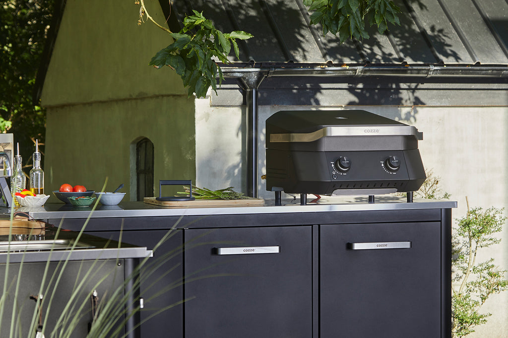 Plancha grill 500 støpejern 2 brennere med lokk - Cozze detalj av brennere