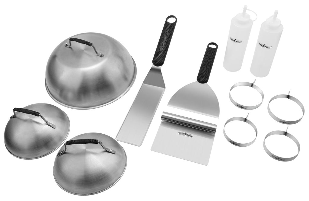 Plancha grill 700 med XXL plancha-sett støpejern fettoppsamler
