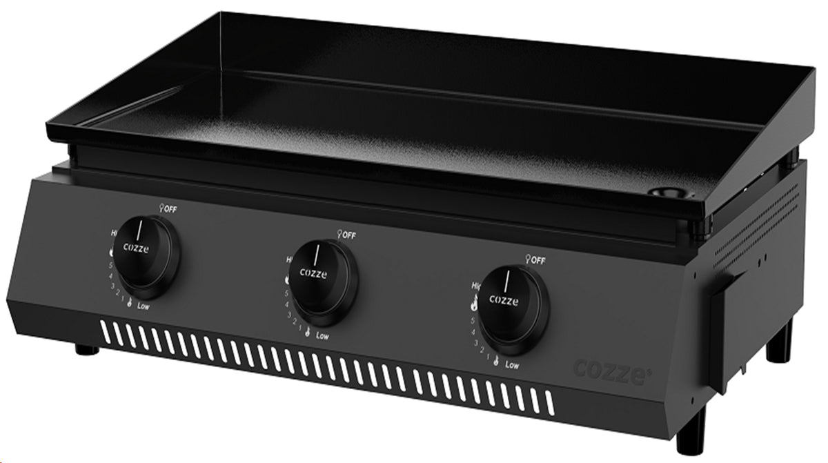 Plancha grill 700 støpejern 3 brennere 66,5 cm - Cozze bakside