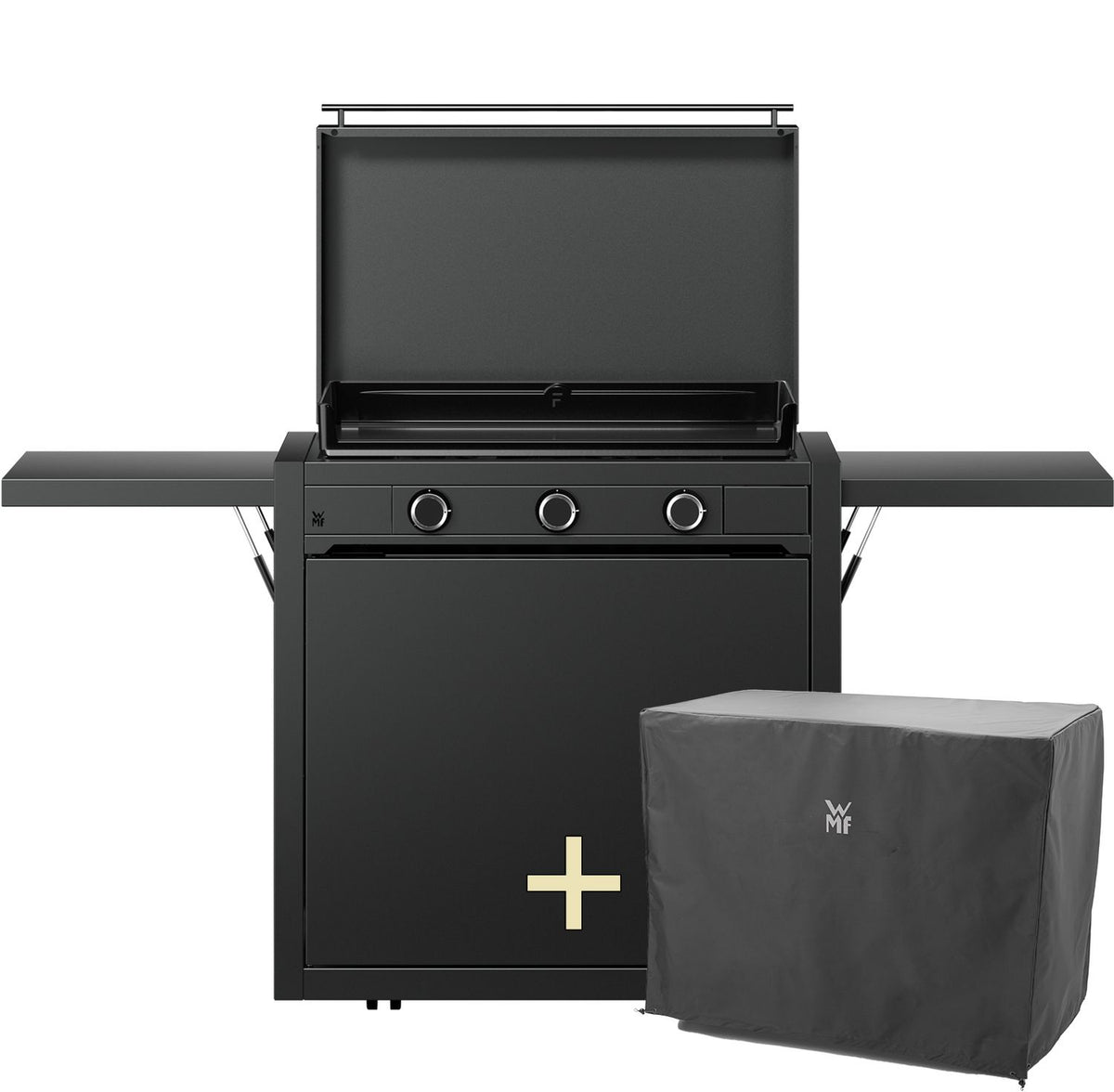 Plancha grill gass Edition One 75 cm med vogn og trekk - WMF forfra
