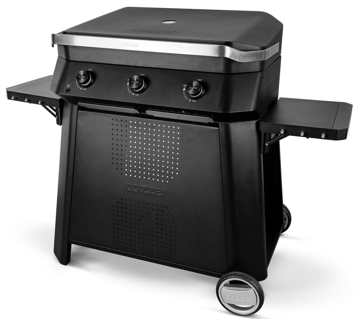 Plancha grill 800 med undervogn og XXL sett Cozze detalj av grillflate