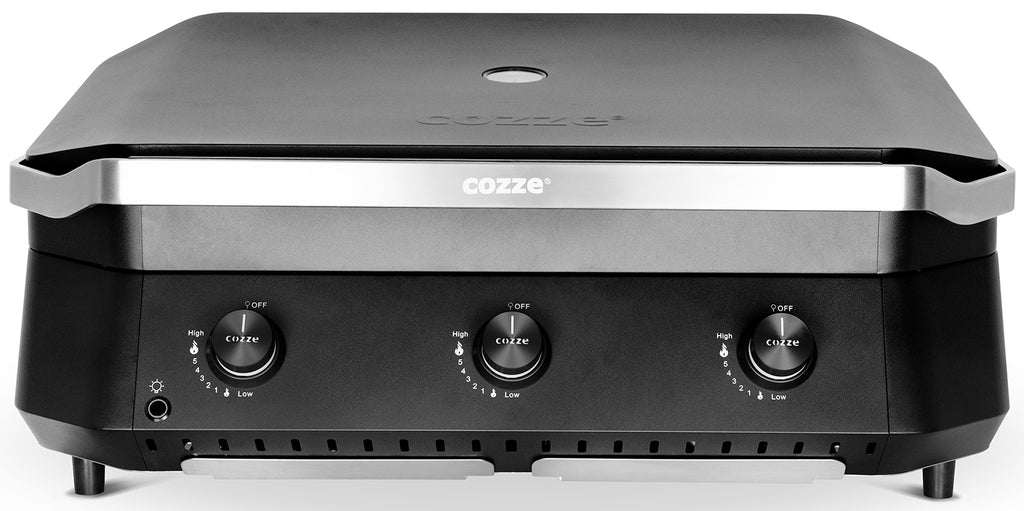 Plancha grill 800 med undervogn og XXL sett Cozze montert i hage
