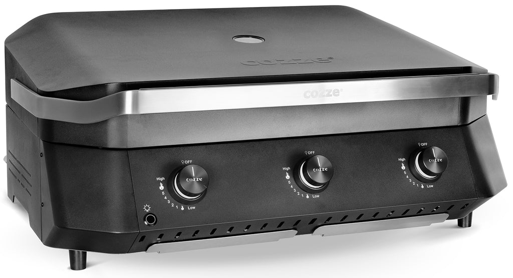Plancha grill 800 støpejern 3 brennere 80x50 cm - Cozze nærbilde av grillplate