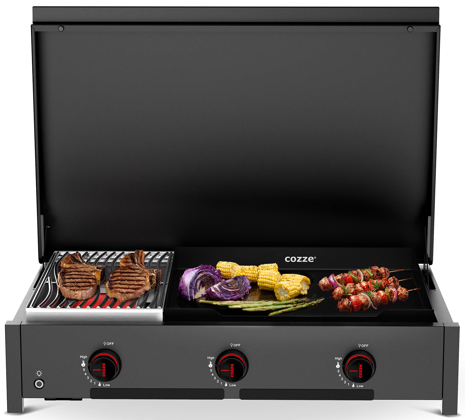 Plancha grill Combo 900 med infrarødt brenner bakside