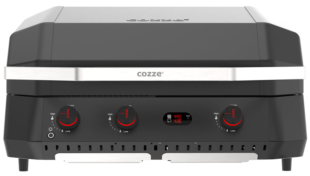 Plancha grill G-800 Combo med grillrist 3 brennere 30 mbar - Cozze forfra