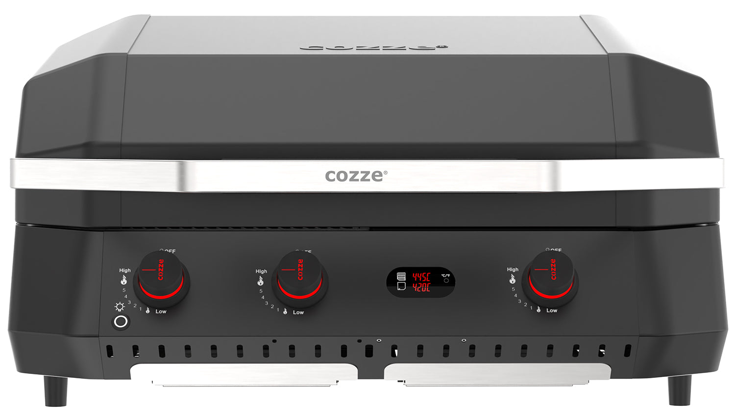 Plancha grill G-800 Combo med grillrist 3 brennere Cozze forfra