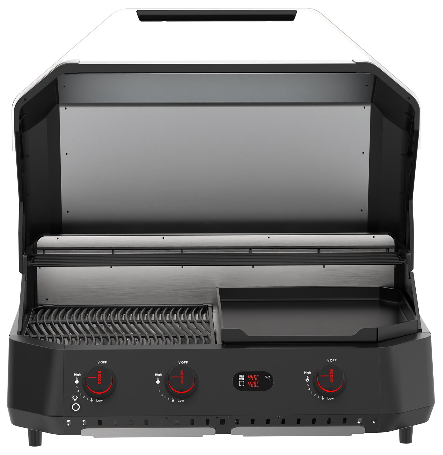 Montert Plancha grill G-800 Combo med grillrist 3 brennere Cozze
