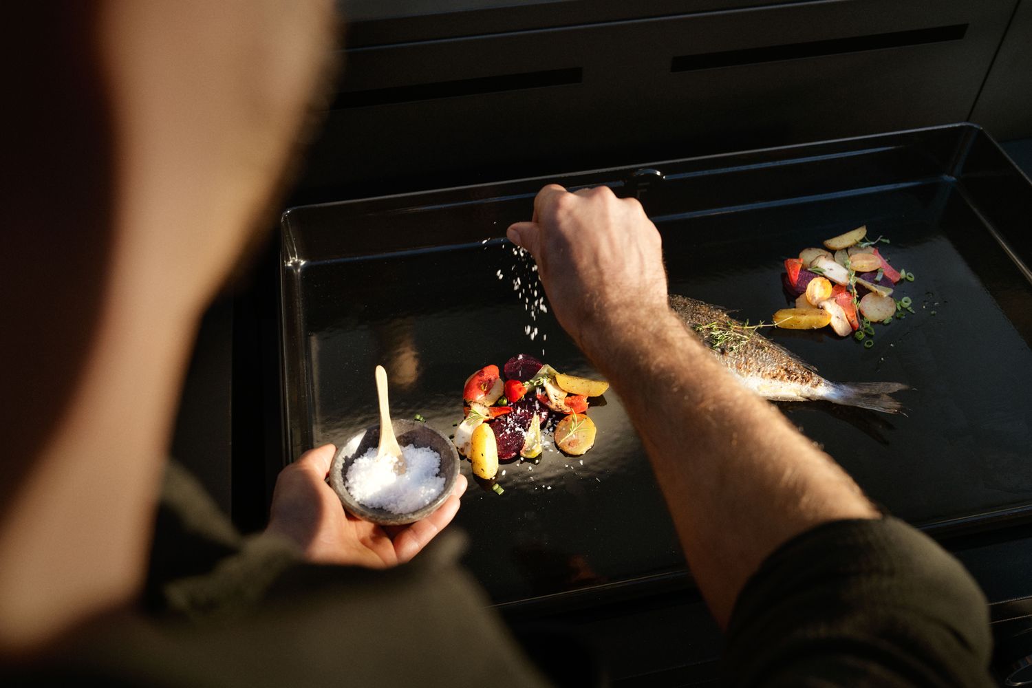 Plancha grill gass Edition One 75 cm detalj av grillflate