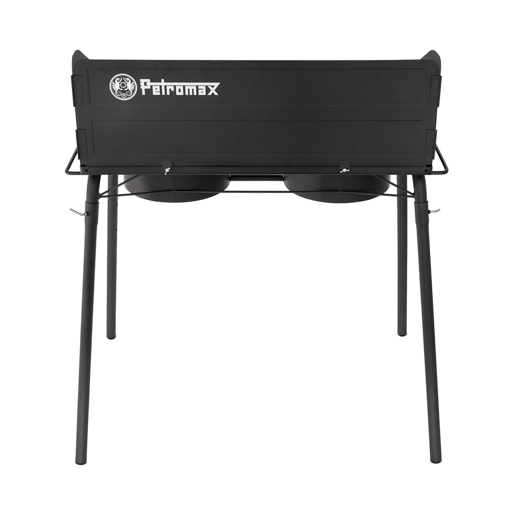 Plancha grill sett GE90 med grillplate 2 brennere 10 kW Petromax med vindbeskyttelse