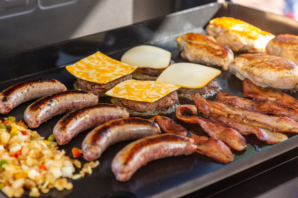 Plancha grill Ultimate 3-brenner med understell detalj av brennere