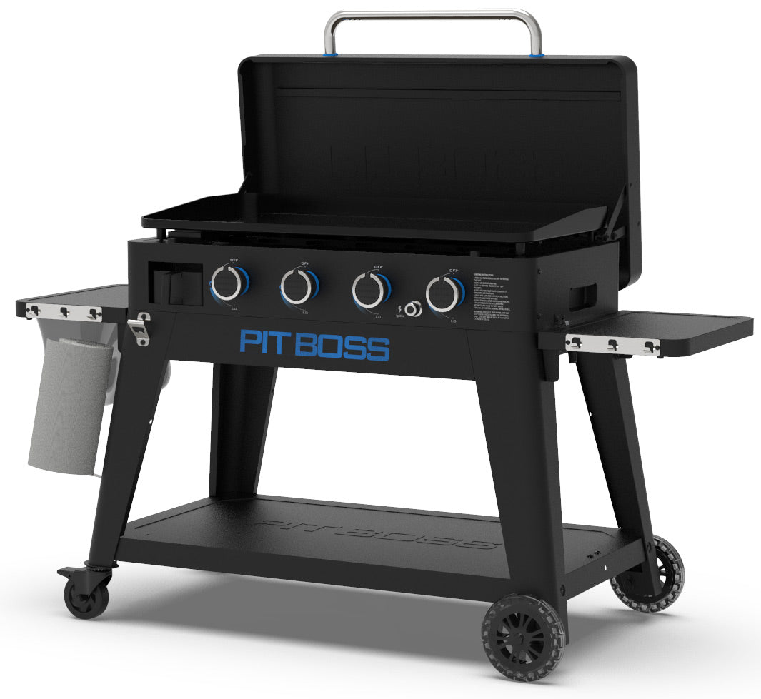 Plancha grill Ultimate 4-brenner med understell - Pit Boss hjul og understelldetalj