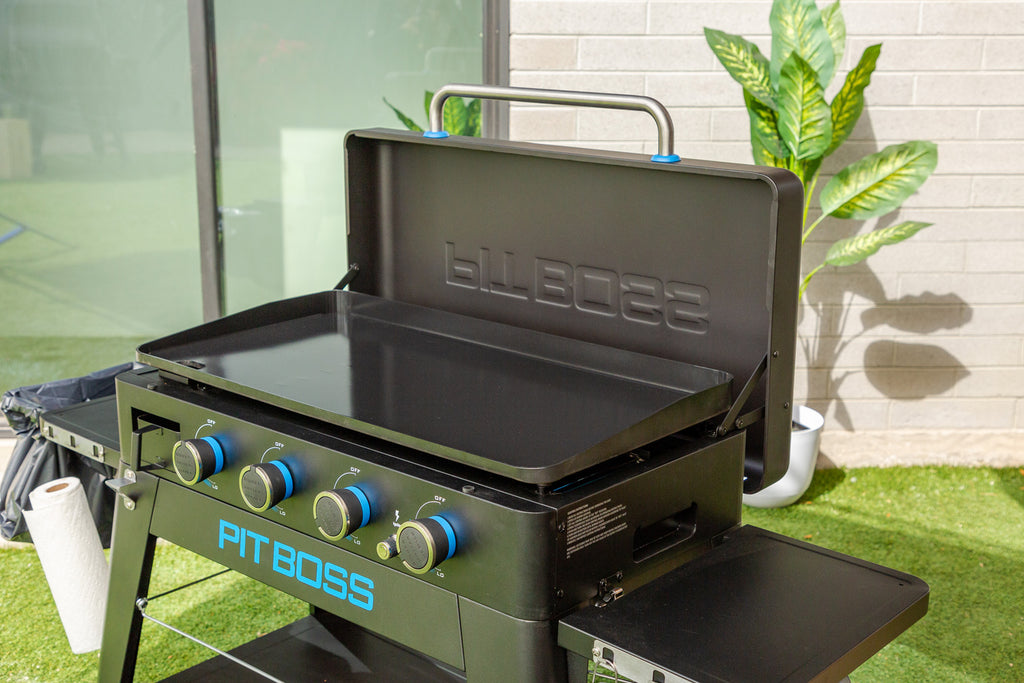 Plancha grill Ultimate 4-brenner med stativ og grilltrekk kjøkkenrullholder