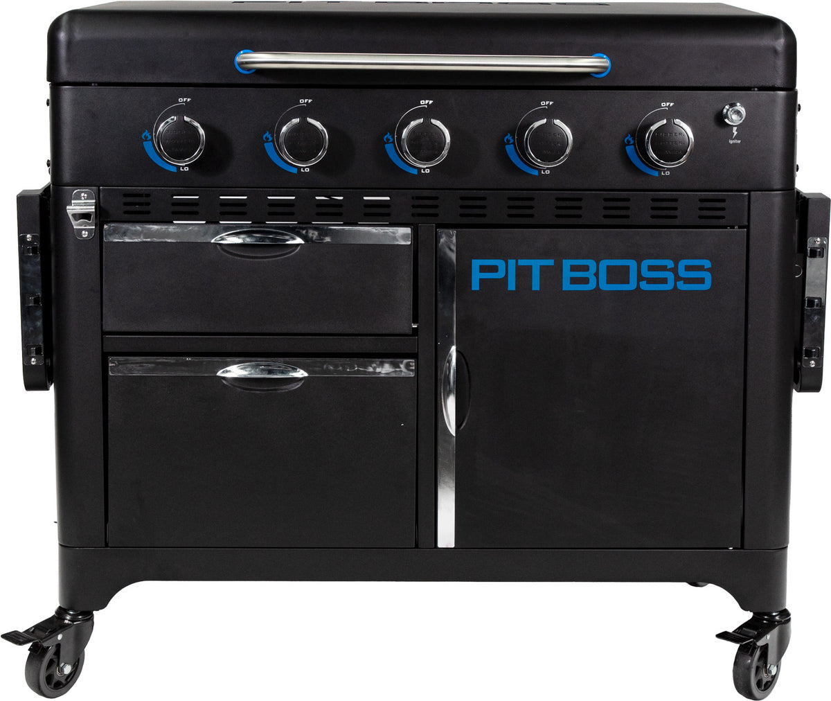 Plancha grill Ultimate 5-brenner med grillsett og trekk - Pit Boss nærbilde av kontrollpanel