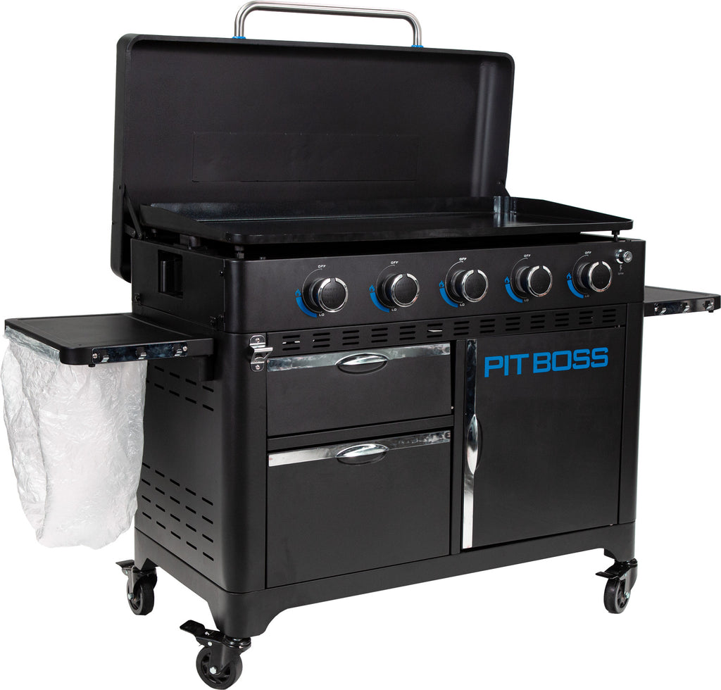 Plancha grill Ultimate 5-brenner med grillsett og trekk - Pit Boss hjul og understell