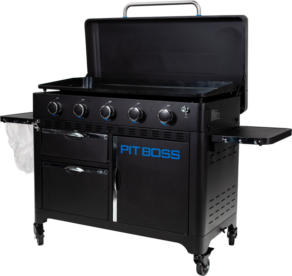 Plancha grill Ultimate 5-brenner med grillsett og trekk - Pit Boss integrert flaskeåpner