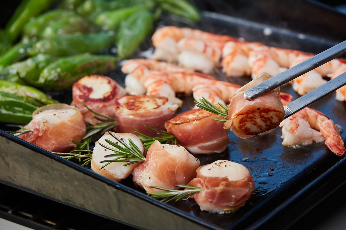 Plancha L støpejern for Blazing/Cooking Zone 32x38 cm med fettoppsamler