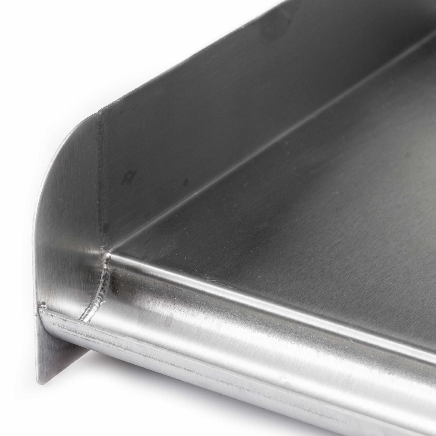 Plancha rustfritt stål 32 x 28 cm grillplate detalj av kant