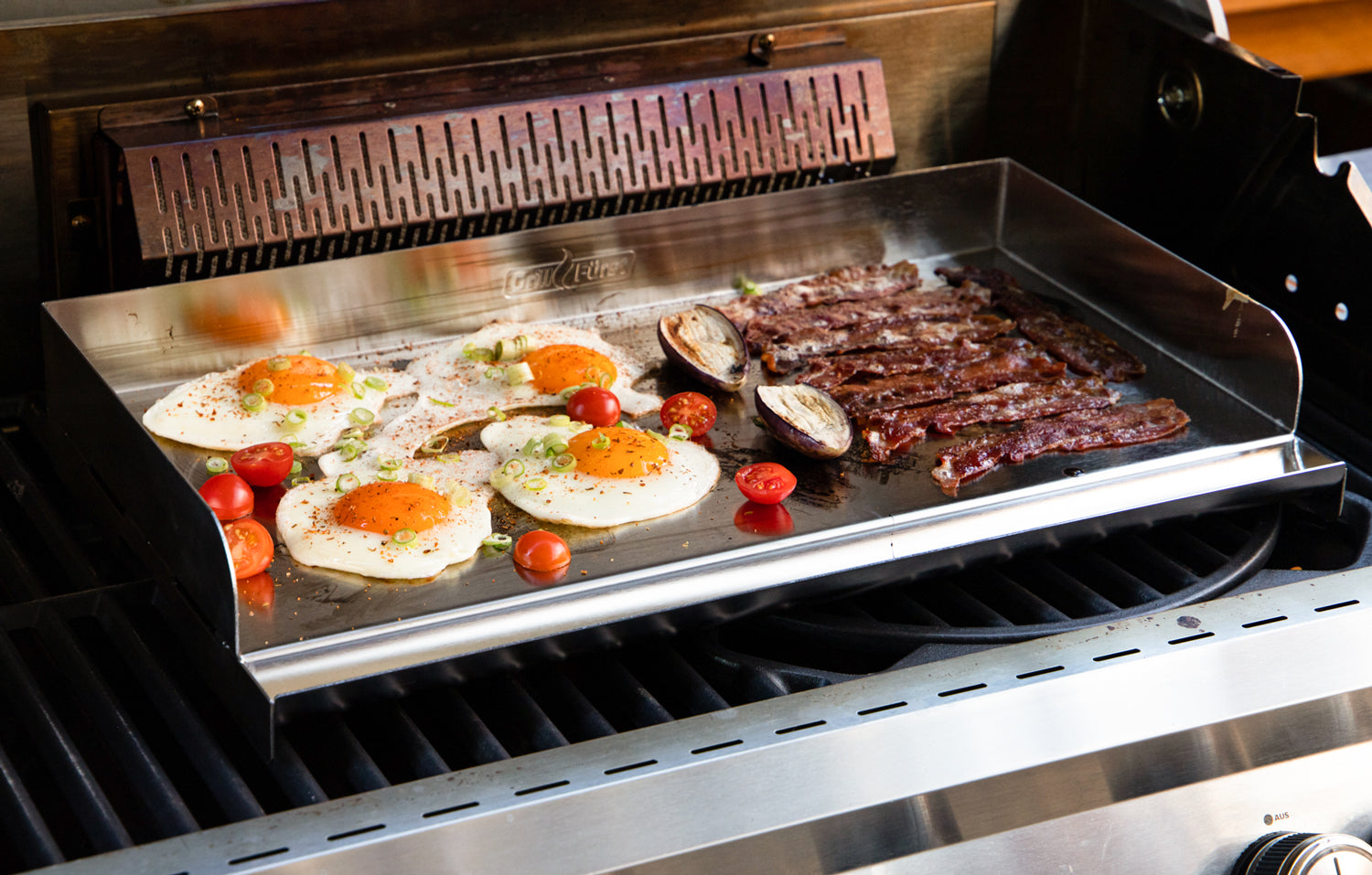 Plancha rustfritt stål XL 50 x 28 cm grillplate enkel rengjøring