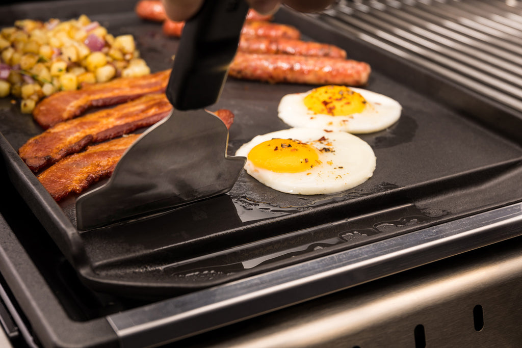 Plancha-skrape for støpejernsplater rustfritt stål Broil King detalj av klinge