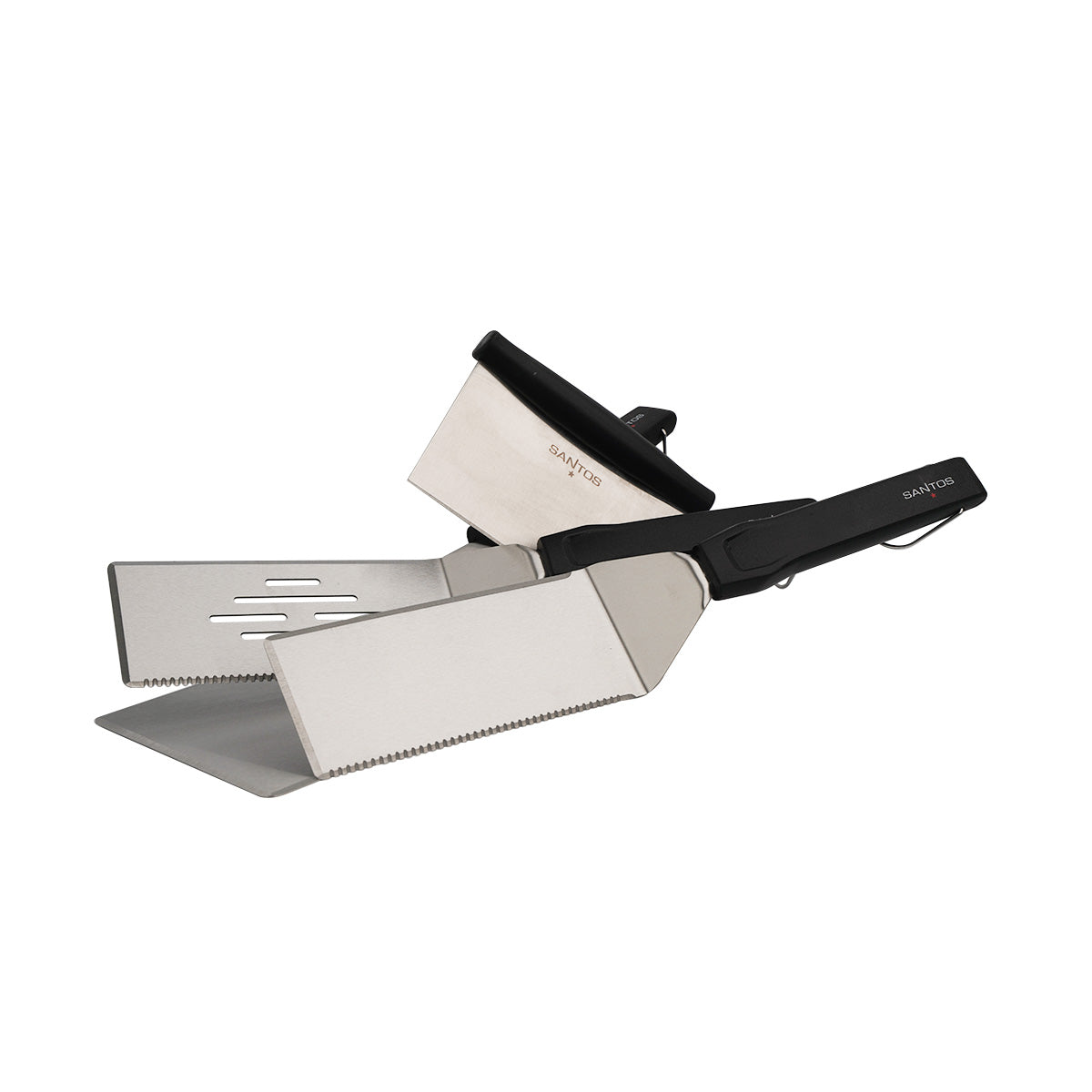 Plancha-spadesett 4-delt rustfritt stål - SANTOS med grillmat