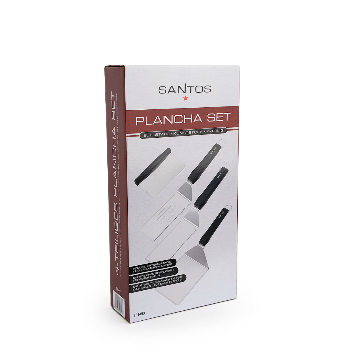 Pakking av Plancha-spadesett 4-delt rustfritt stål - SANTOS