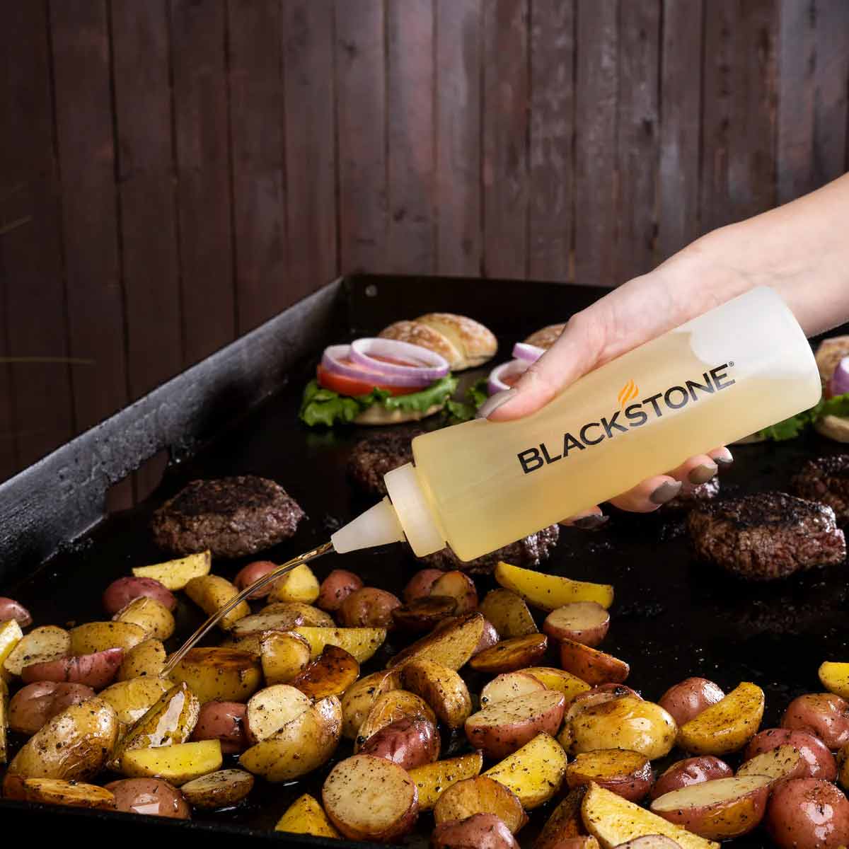 Plancha tilbehørssett 5-delt for grillplate - Blackstone nærbilde av klemflasker