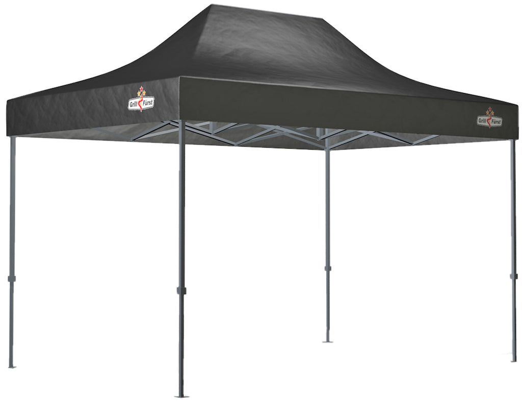 Pop-up grillpaviljong 4,5 x 3 m vanntett tak Grillfürst forfra