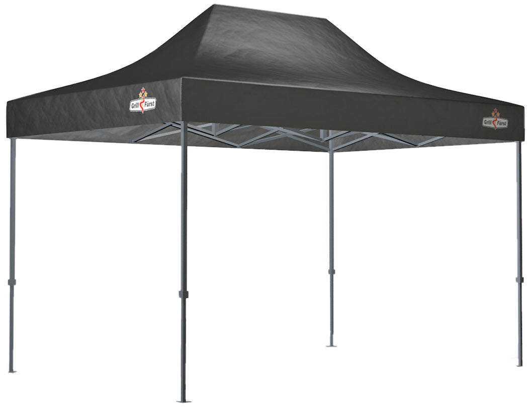 Pop-up grillpaviljong 4,5 x 3 m vanntett tak Grillfürst forfra