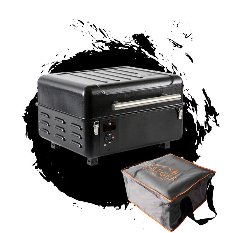 Portabel pelletsgrill Ranger svart med bæreveske - Traeger forfra