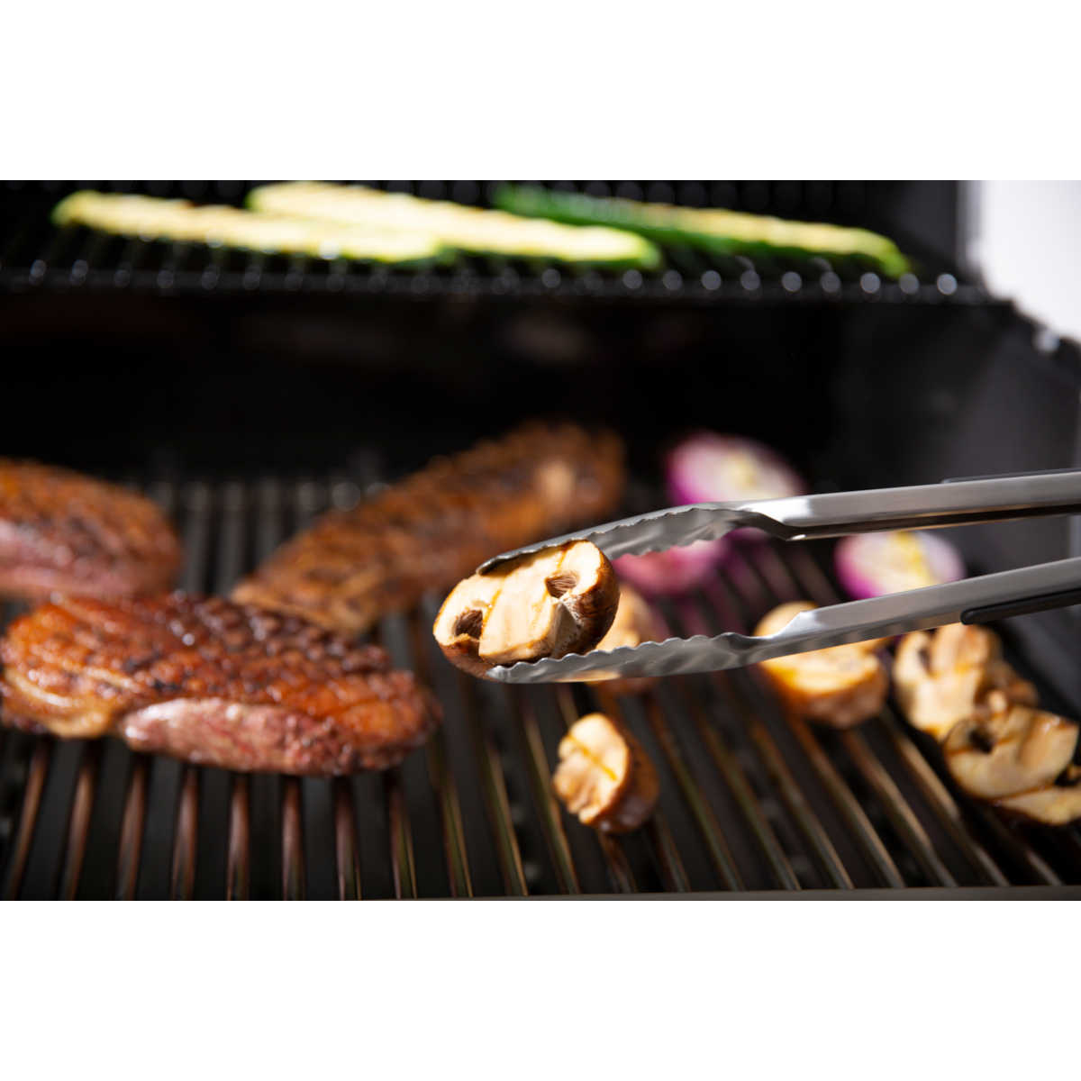 Montert Presisjons-grilltang Baron 30,5 cm rustfritt stål på grill