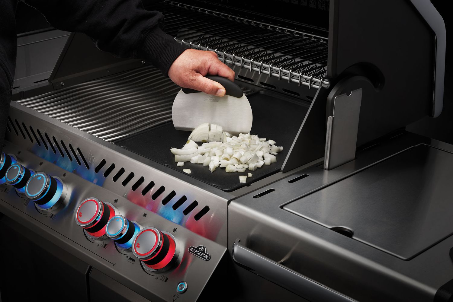 Bakside av Pro Griddle plancha verktøysett 3-delt rustfritt stål - Napoleon