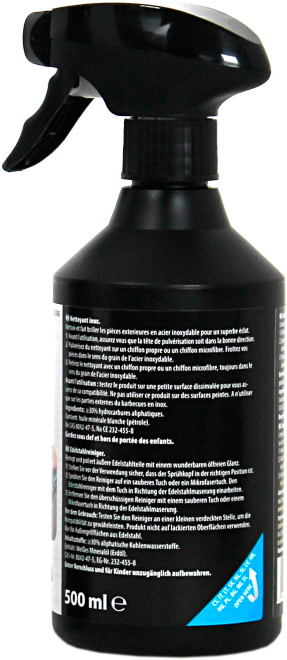 Rengjøringsmiddel for rustfritt stål 500 ml spray - Broil King bakside