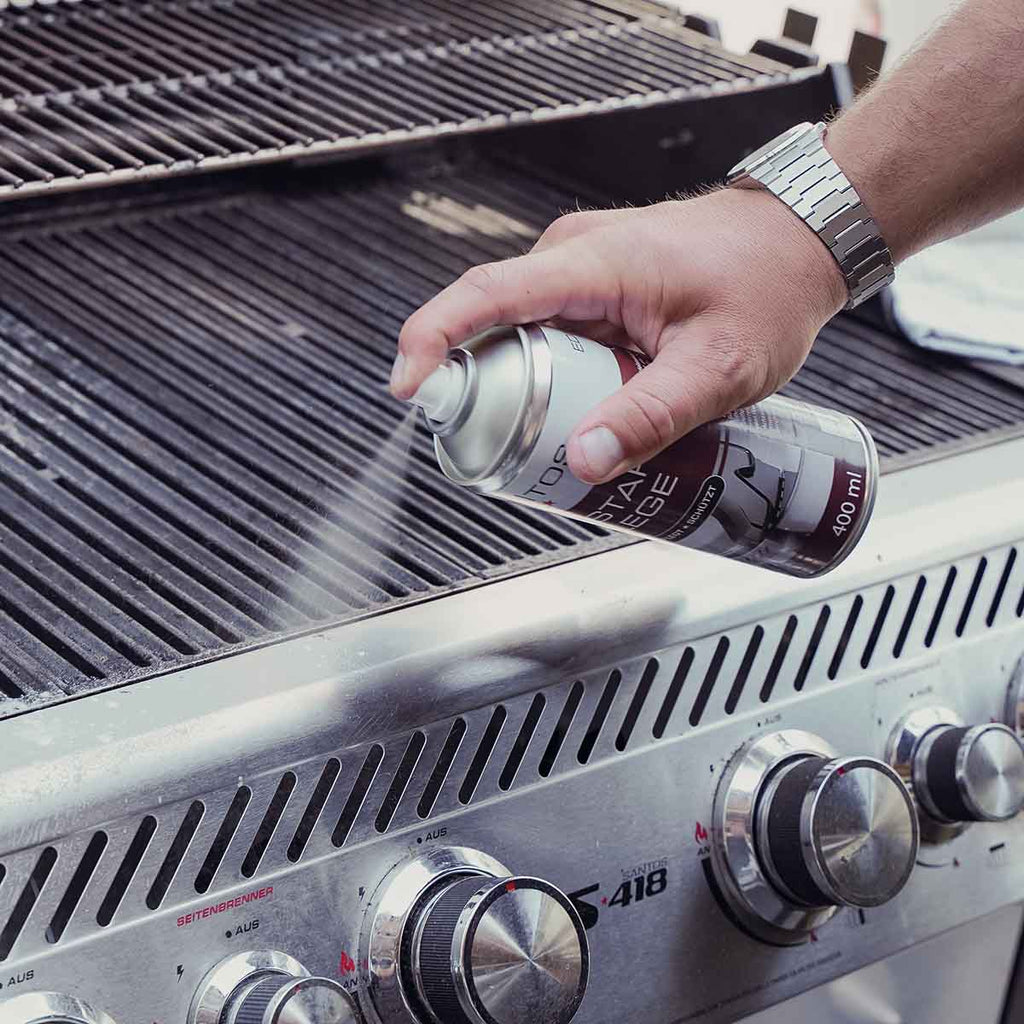 Bakside av Rengjøringsspray rustfritt stål 400 ml - SANTOS flaske