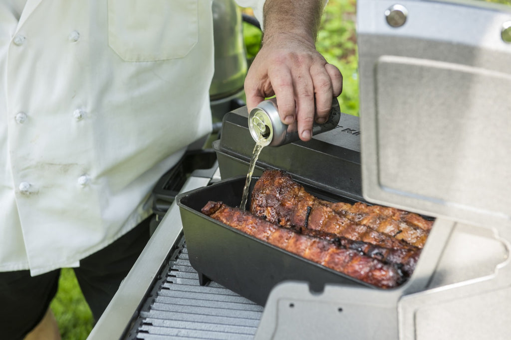 Rib roaster støpejern form 42 cm - Broil King med mat