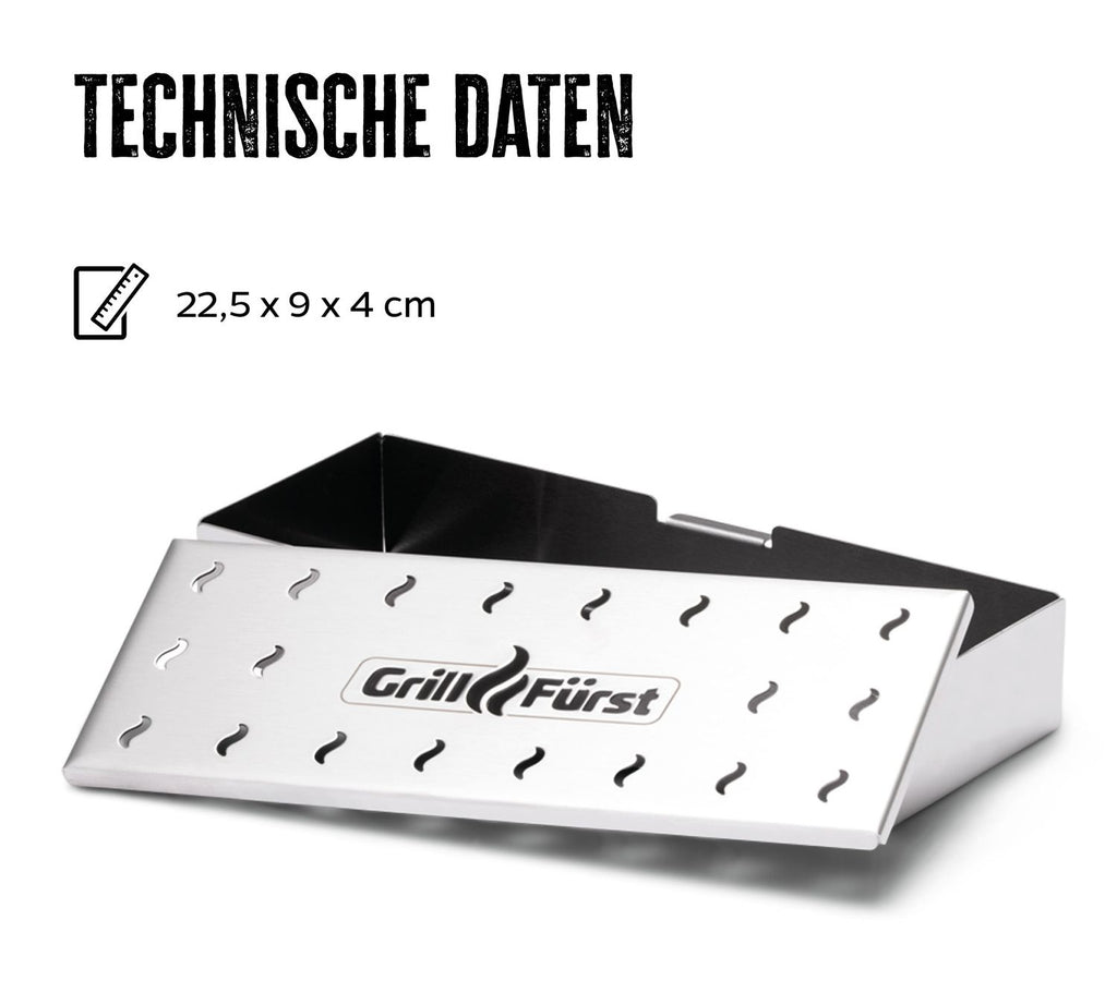 Røykboks rustfritt stål 22,5 cm - Grillfürst bakside