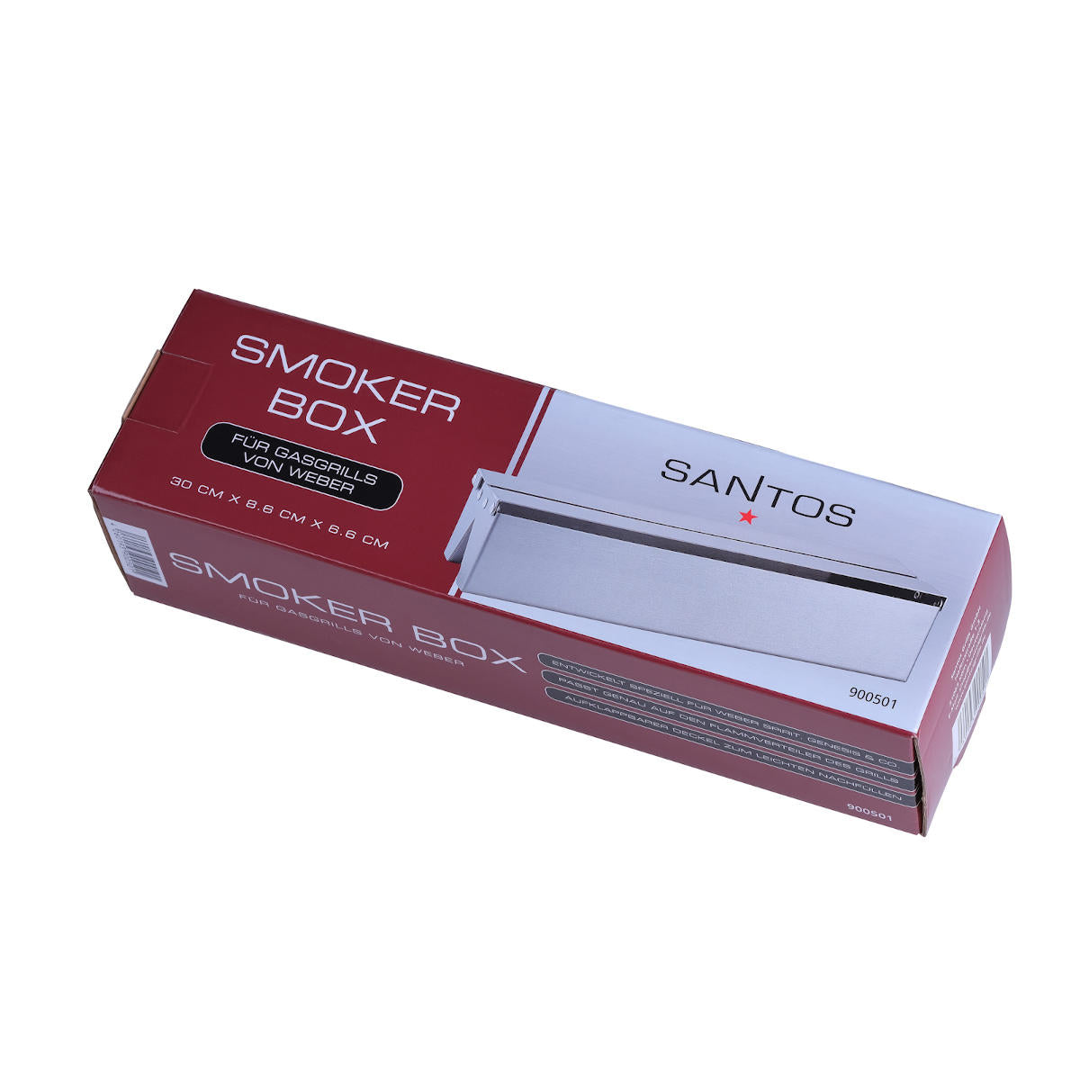 Montert Røykboks for Weber gassgrill 30 x 8,6 cm - SANTOS på grill