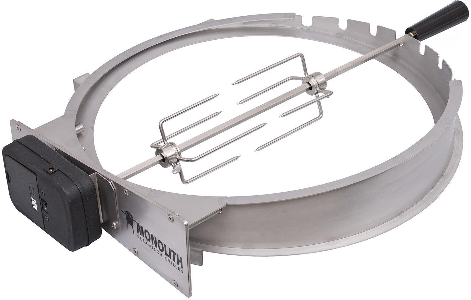 Rotisserie dreiespidd sett for Classic/Basic/55er Serie - Monolith forfra