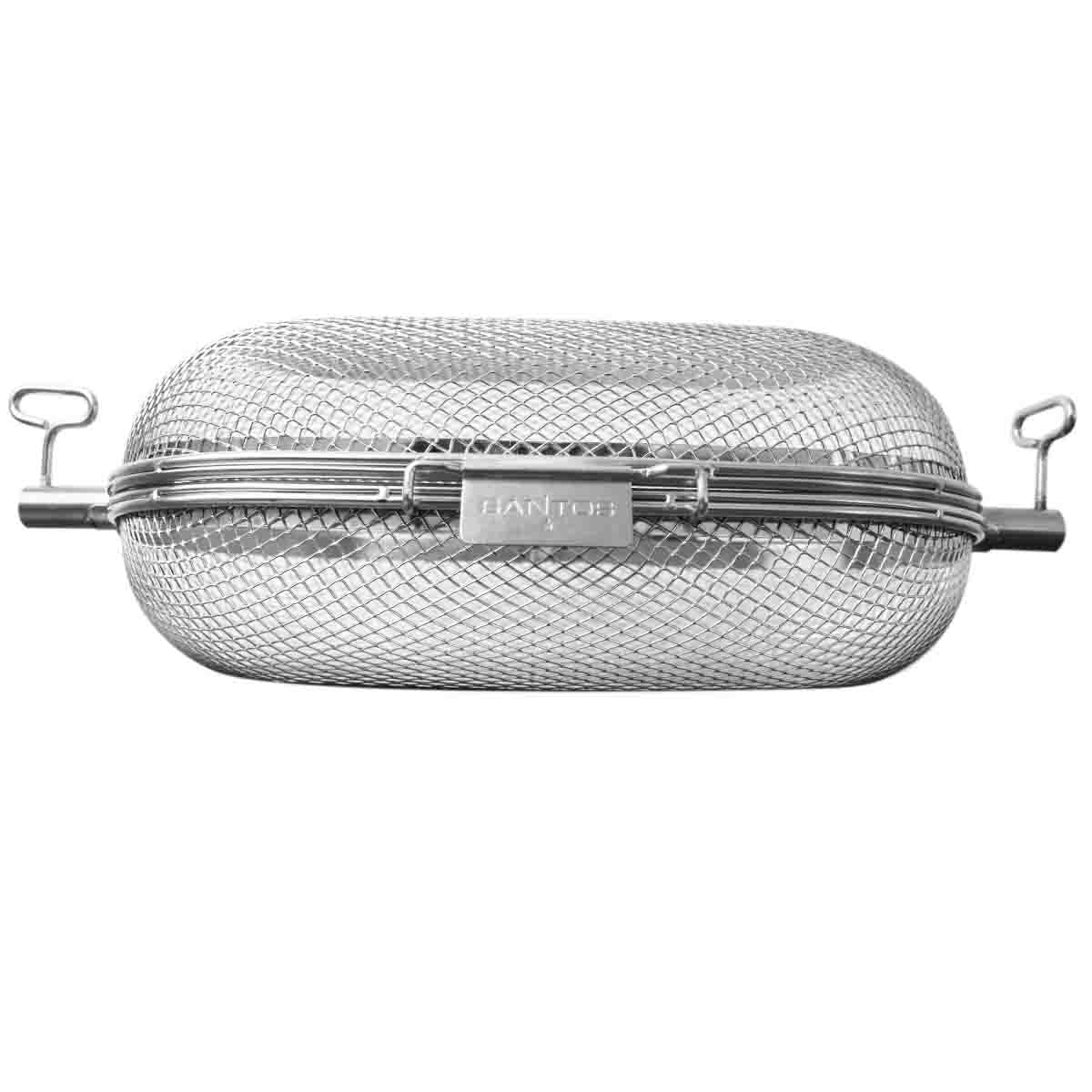 Rotisserie grillkurv rund rustfritt stål for dreiespidd SANTOS forfra