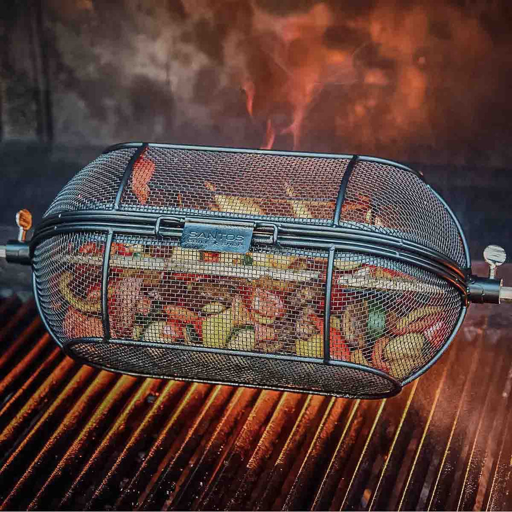 Rotisserie grillkurv rund for dreiespidd - SANTOS bakside