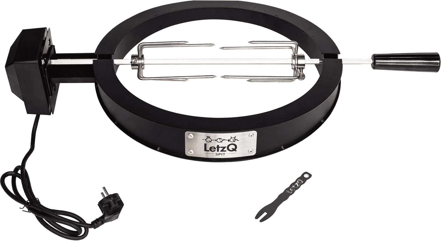 Rotisserie LETZQ med motor for Small / MiniMax - Big Green Egg forfra