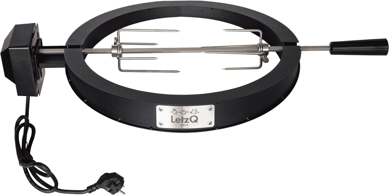 Rotisserie LETZQ med motor for Medium - Big Green Egg fra forfra