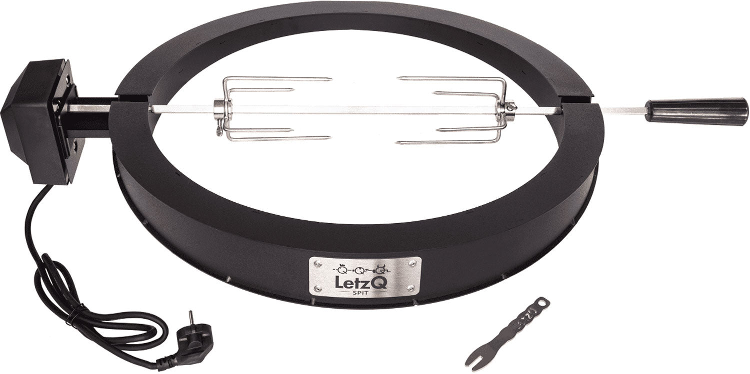 Rotisserie LETZQ med motor for Large - Big Green Egg front