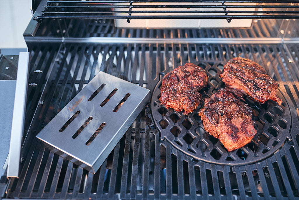Montert røykboks rustfritt stål 21 x 13 cm - Enders på grill