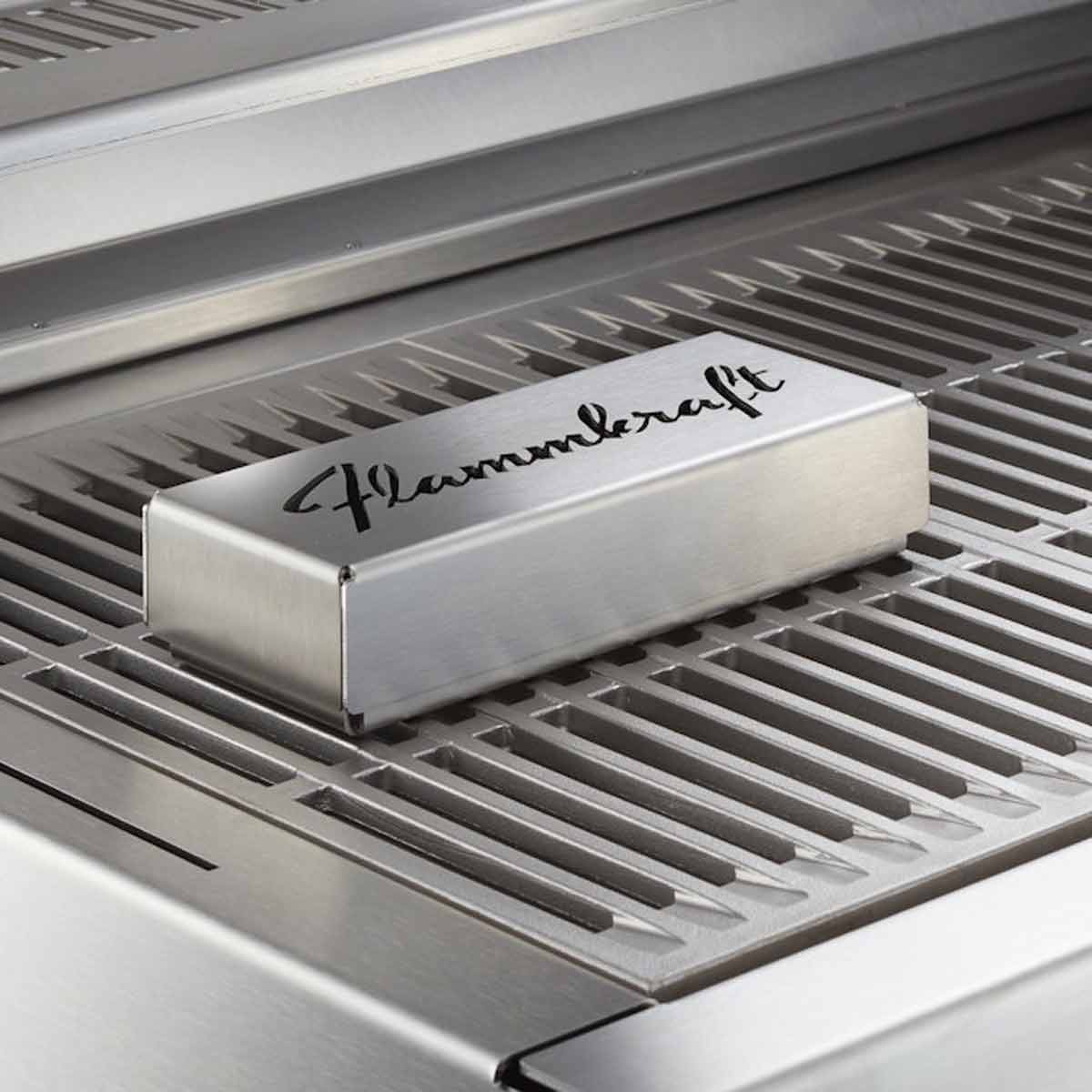 Røykboks rustfritt stål - Flammkraft bakside
