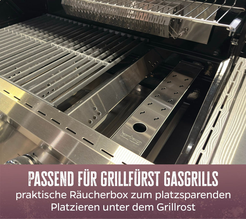 Detalj av Røykboks rustfritt stål for gassgrill fra G210 - Grillfürst
