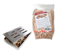 Røykboks rustfritt stål inkl. 1 kg hickory røykflis forfra