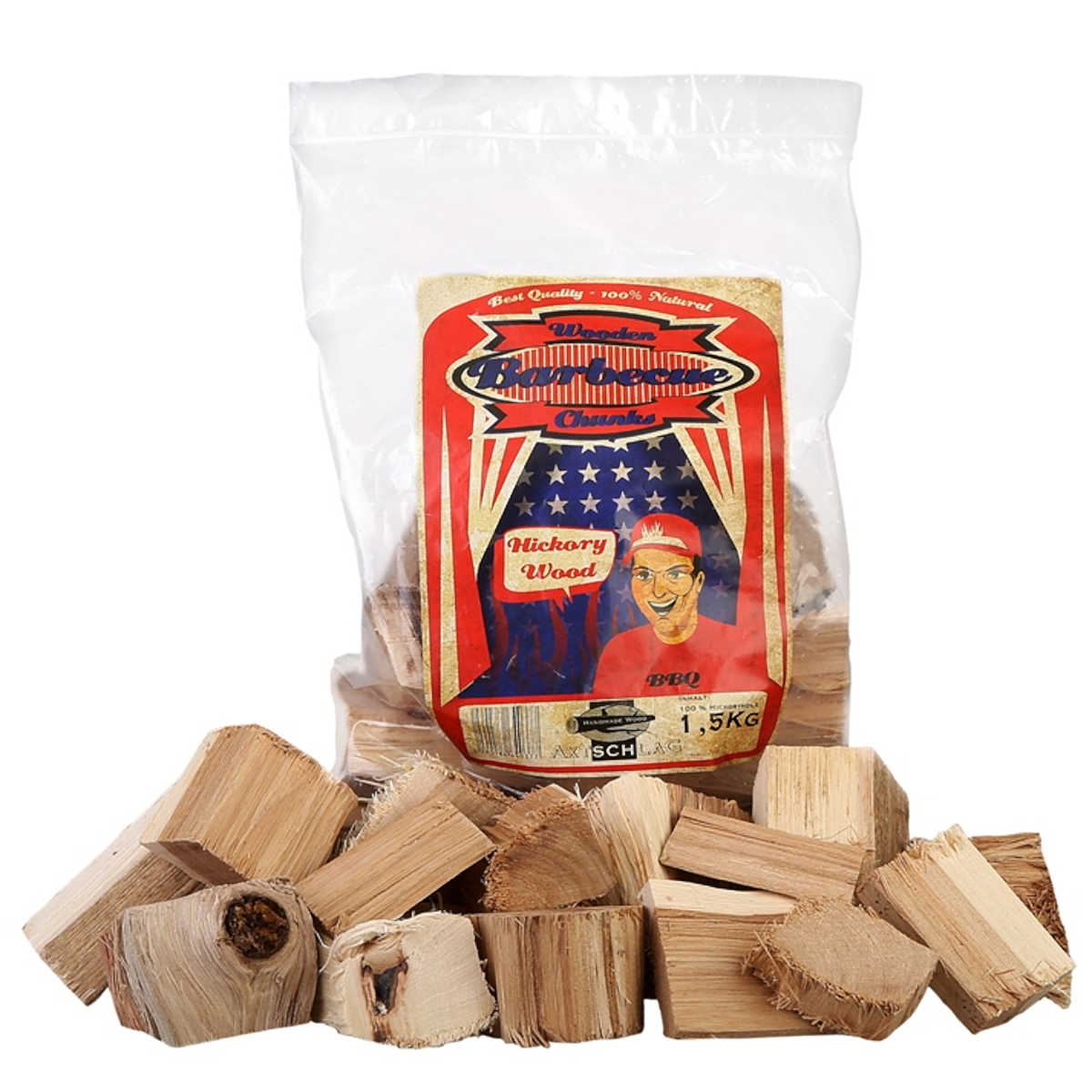 Røykchunks hickory 1,5 kg - Axtschlag detalj