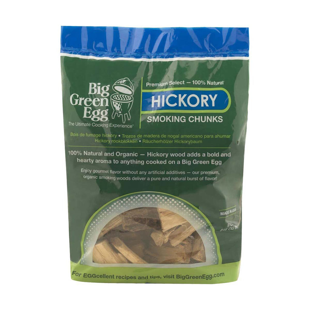 Røykchunks hickory - Big Green Egg forfra